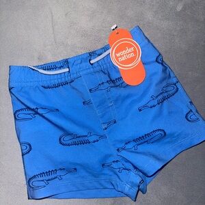 Wonder Nation Blue Alligator Print Shorts